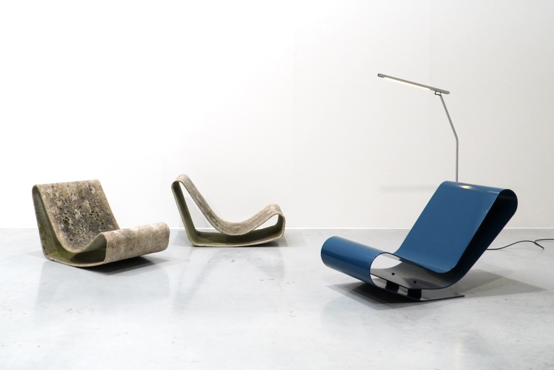 Maarten Van Severen, LC95A Blue Aluminum Loop Chair by Atelier MVS